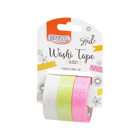 Fita Adesiva Washi Tape Glossy BRW Esfera Papelaria I Desperte Sua