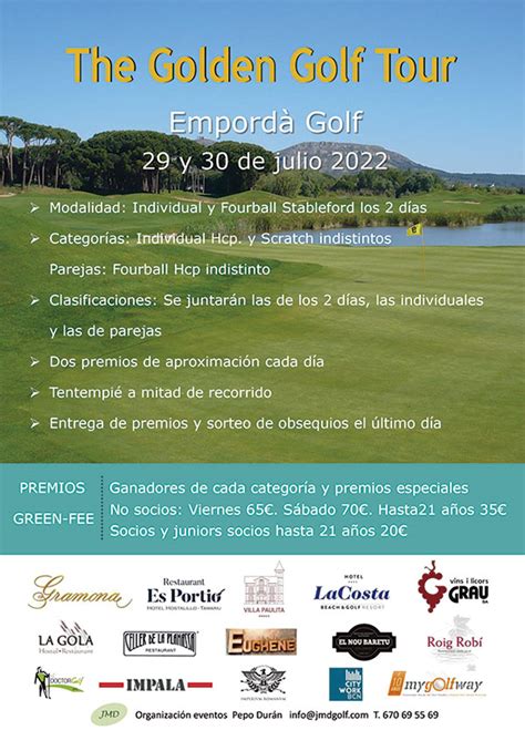 Circuitos Próxima prueba de The Golden Golf Tour 2022 días 29 y 30