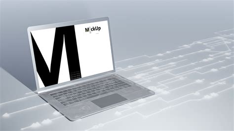 Laptop Mock-Up. translucent laptop on circuit board. 26525043 PSD