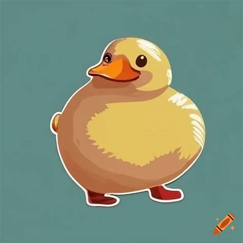 Fat And Cute Duck Sticker Design On Craiyon