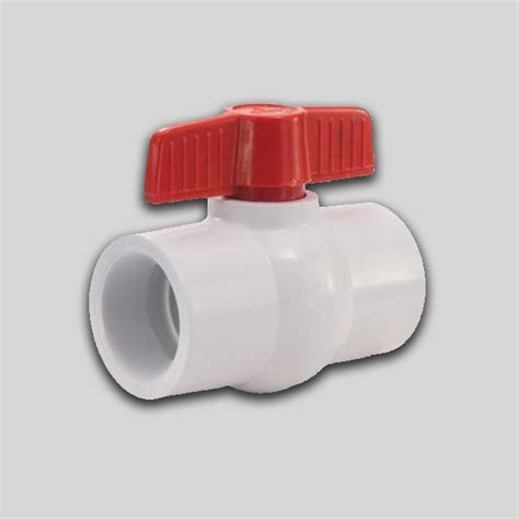 Compact White PVC Ball Valve Motion Fluid Solutions