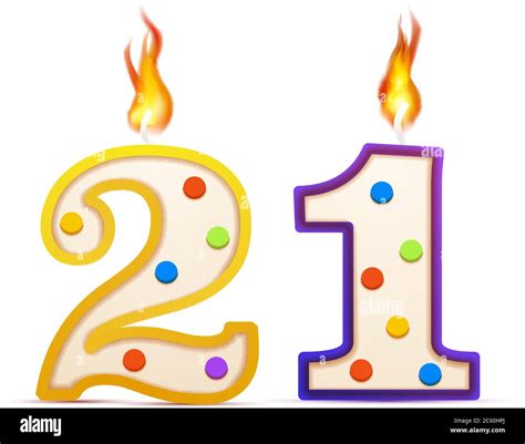 Twenty One Years Anniversary Number Shaped Birthday Candle With