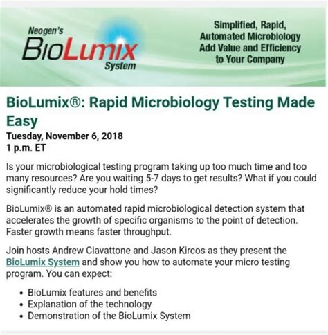 Rapid Microbiology Testing Machine Neogen Two Biolumix Instruments One