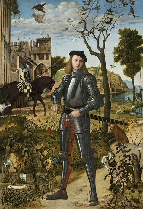 Vittore Carpaccio Joven Caballero En Un Paisaje Bit Cora Almendr N