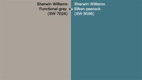 Sherwin Williams Functional Gray Vs Silken Peacock Side By Side Comparison