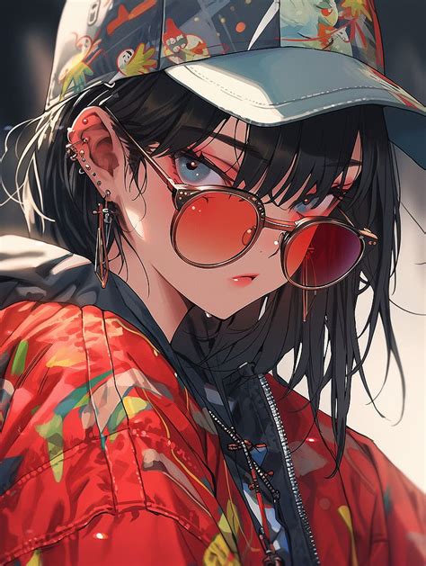 Girl Piercing Cap Sunglasses Style Anime Hd Phone Wallpaper Peakpx