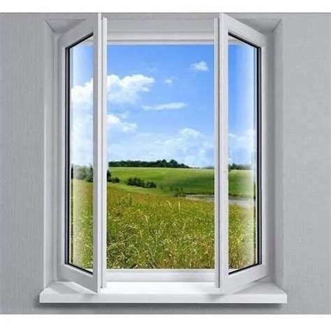 White Residential UPVC Swing Casement Window Glass Thickness 5 6 Mm