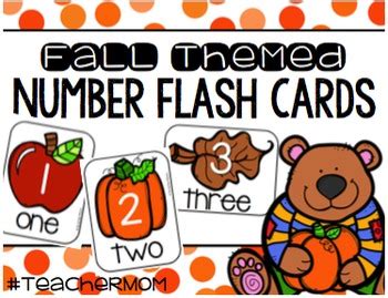 Fall Themed Number Cards By Denise Hill TPT