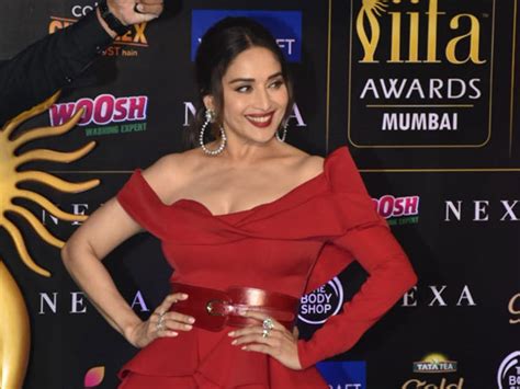 Madhuri Dixit Nene In A Red Dramatic Gown At Iifa Awards 2019