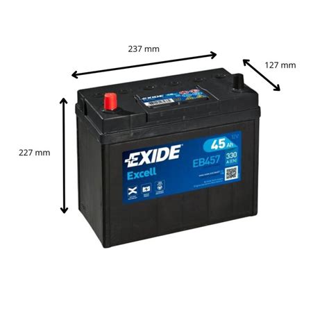 BATTERIE EXIDE EXCELL EB457 12V 45AH 330A Batteries Auto Voitures