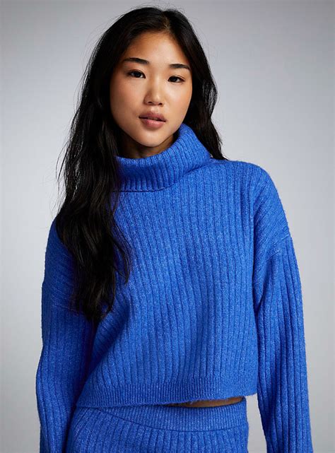 Wide Mock Neck Ribbed Sweater Twik Shop Womens Turtlenecks And Mock Necks Simons