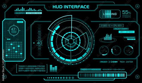 Hud Interface Template Black Background Head Up Display Futuristic