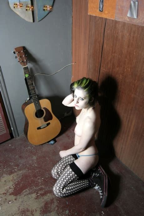 Goth Misfit Rubella Loses Her Clothes To Display Her Soft Body And