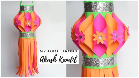 Diy Paper Lantern Diwali Akash Kandil Making At Home Paper