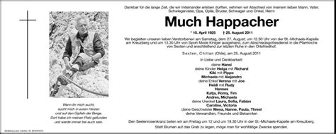 Traueranzeigen Von Much Happacher Trauer Bz