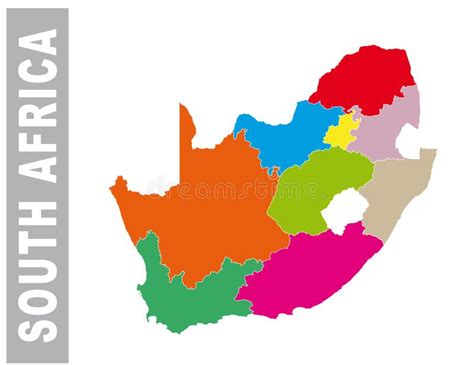 Mapa Administrativo E Pol Tico De Frica Do Sul Colorida Ilustra O Do