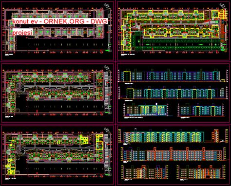 Proje Sitesi Ev Komple Proje Autocad Projesi