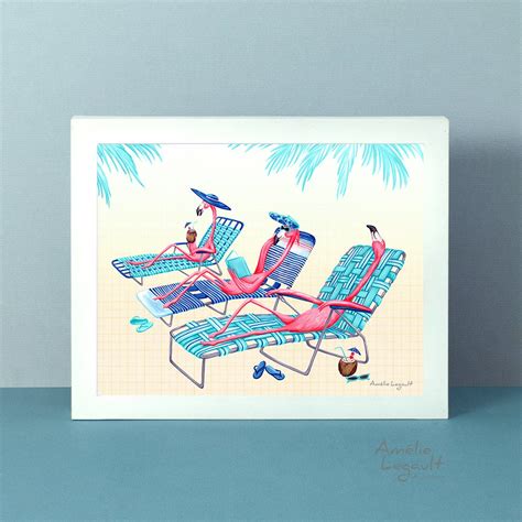 Pink Flamingo Wall Art, Flamingo Art Print, Flamingo at the Beach ...