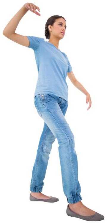 Morena Impotente En Jeans Y Camiseta Atada Png Dibujos Pelo Castaño Separar Atrapado Png