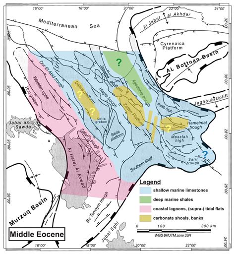 Paleogeographic Map Showing The Main Facies Distribution Of The Middle