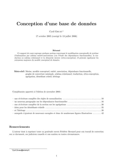 Conception Base De Données Pdf