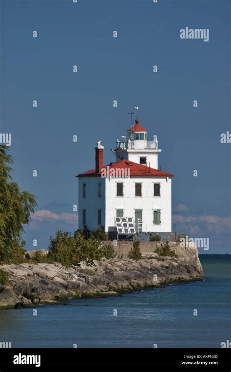 Fairport Harbor West Lighthouse Lake Erie Rairport Harbor Ohio Stock