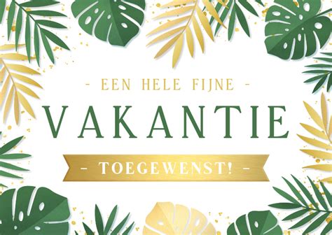 Tropische Vakantiekaart Hele Fijne Vakantie Kaartje2go