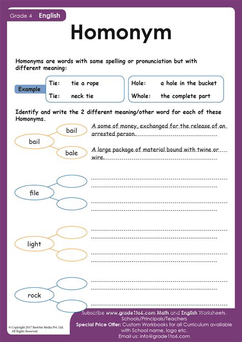 Homophone Worksheets | Free English Worksheets - Worksheets Library