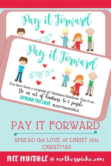 Pay It Forward Free Printable Pass Along Cards Christ Centered