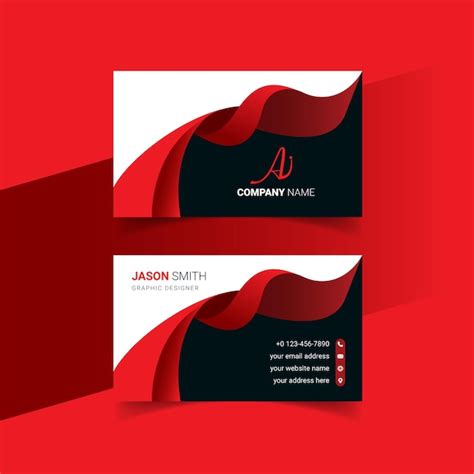 Red Wave Business Card Vectors And Illustrations For Free Download Freepik