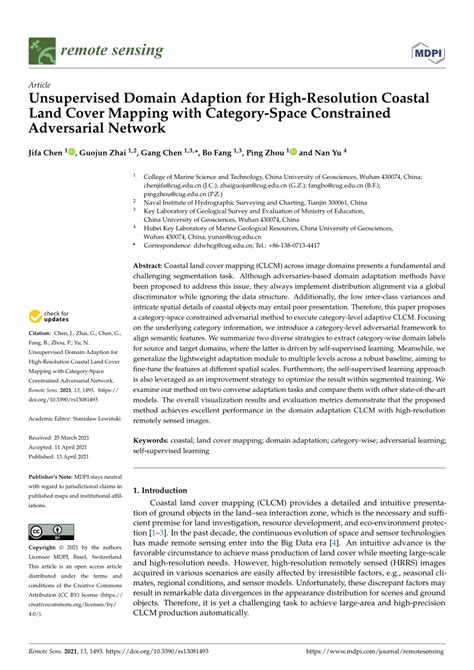 Pdf Unsupervised Domain Adaption For High Resolution Coastal Land