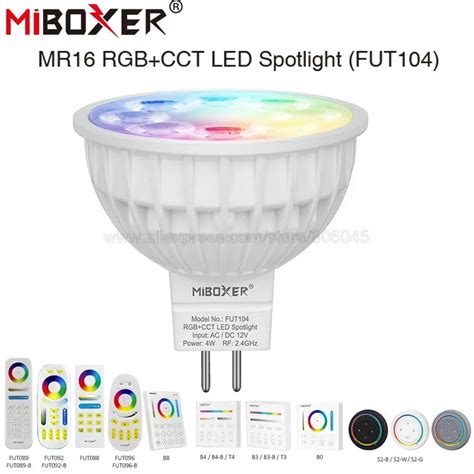 MiBoxer MR16 4W RGB CCT LED Bulb Spotlight FUT104 AC DC12V Full Color