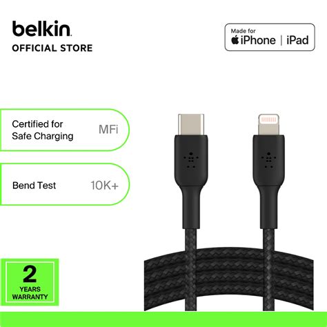 Belkin Caa Bt Boostcharge Braided Usb C To Lightning Cable M M