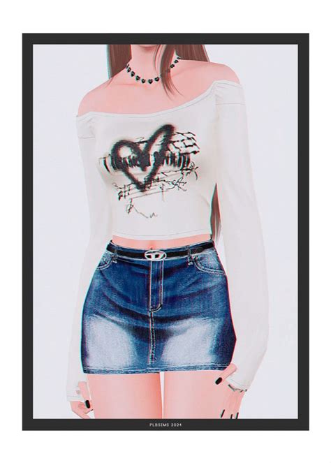 Ts Puppet Top Denim Skirt Plbsims In Denim Skirt Sims