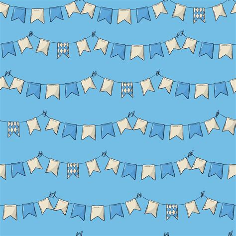 Oktoberfest Seamless Pattern With Hand Drawn Garlands For Wallpaper