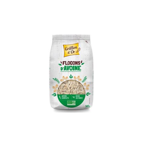 Flocons Avoine Bio 500 G Grillon D Or LECABABIO Fr