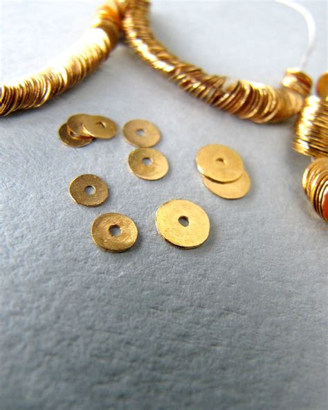 18k Gold Spacer Beads 3 4 5 6mm Thin 0 22mm Disc Spacers Etsy