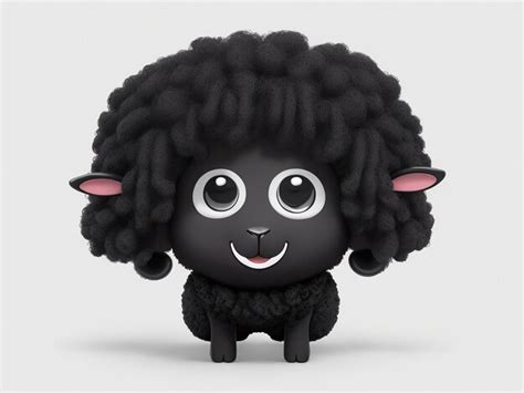 Premium Photo | Cute Black Sheep Cartoon Mascot Character