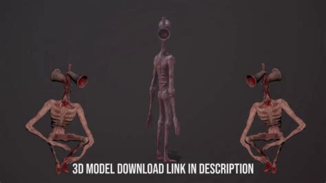 Siren Head 3d Model Download Obj And Fbx Youtube