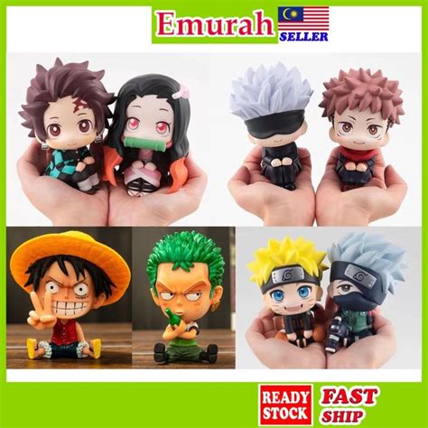 Cute Anime Figure One Piece Demon Slayer Naruto Jujutsu Kaisen Mainan