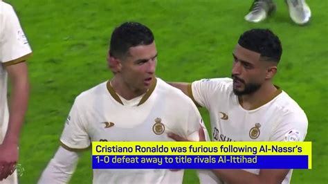 Ronaldo Kicks Water Bottle And Storms Off Following Al Nassr Defeat