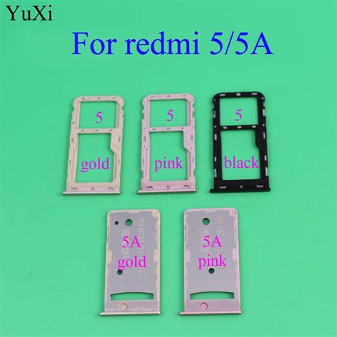 Yuxi New Sim Card Tray Socket Slot Holder Adapters Replacement Spare Parts For Xiaomi Redmi 5