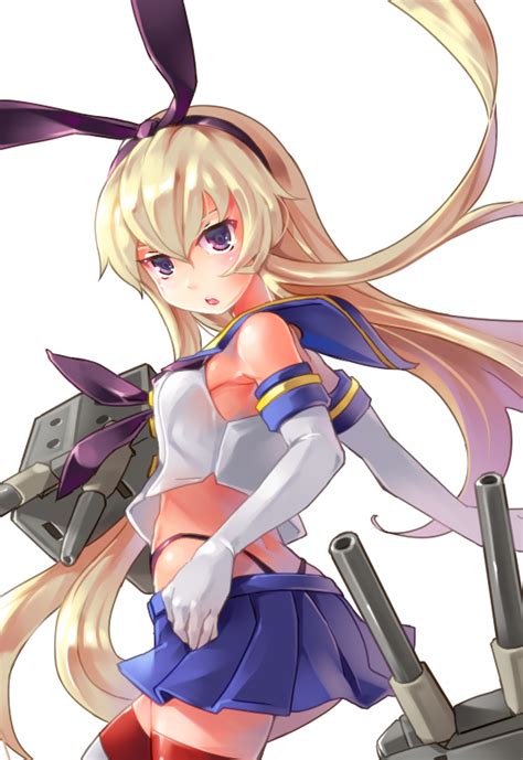 Kancolle Shimakaze Bysrx Blonde Hair Blue Eyes Kantai