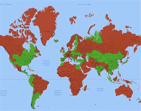 Countries and Territories Traveled Map