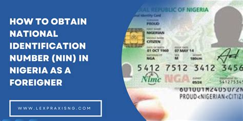 HOW TO OBTAIN NIN IN NIGERIA AS A FOREIGNER – Lex-Praxis Legal Solicitors