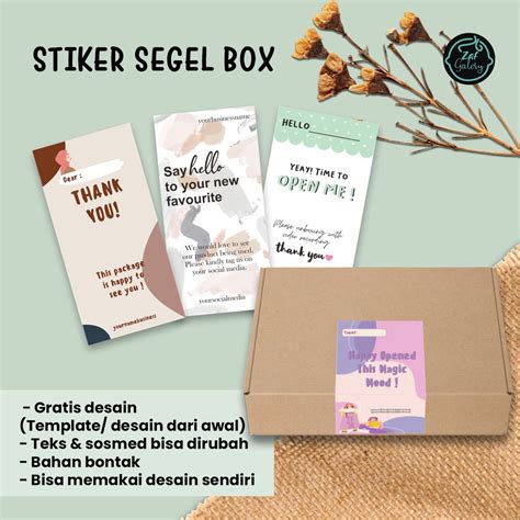 Jual STIKER SEGEL BOX SEGEL BOX HAMPERS LABEL BOX PACKAGING STIKER