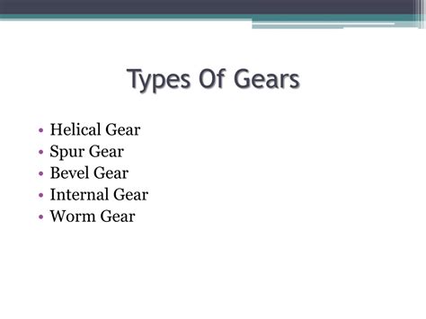 Ppt Types And Application Of Gears Powerpoint Presentation Free