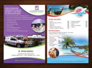 Pharmacy And Travel Clinic Leaflet Flyer Designs For Jww Allison