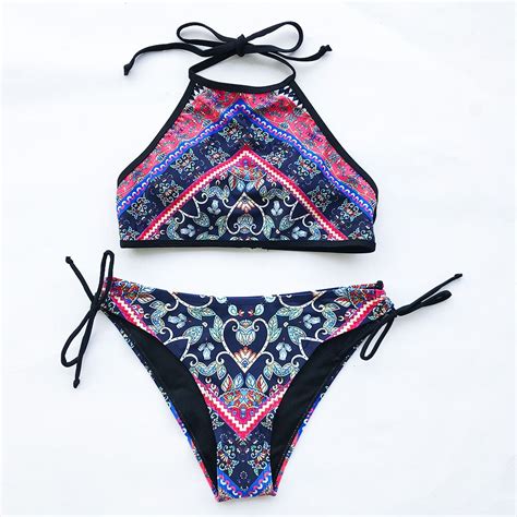 Cupshe Cape S Story Print Bikini Set Women Summer Swimsuit Beach