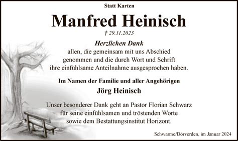 Traueranzeigen Von Manfred Heinisch Trauer Kreiszeitung De